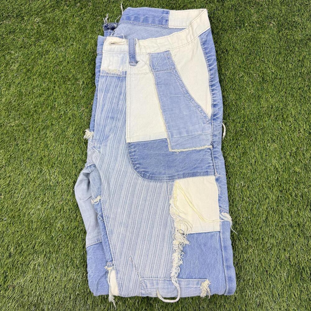 Patchwork Distressed Denim Jeans - image 2